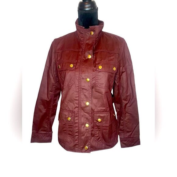 J. Crew Jackets & Blazers - J.CREW “THE DOWNTOWN” BURGUNDY RELAXED FALL JACKET WOMENS SIZE SMALL
